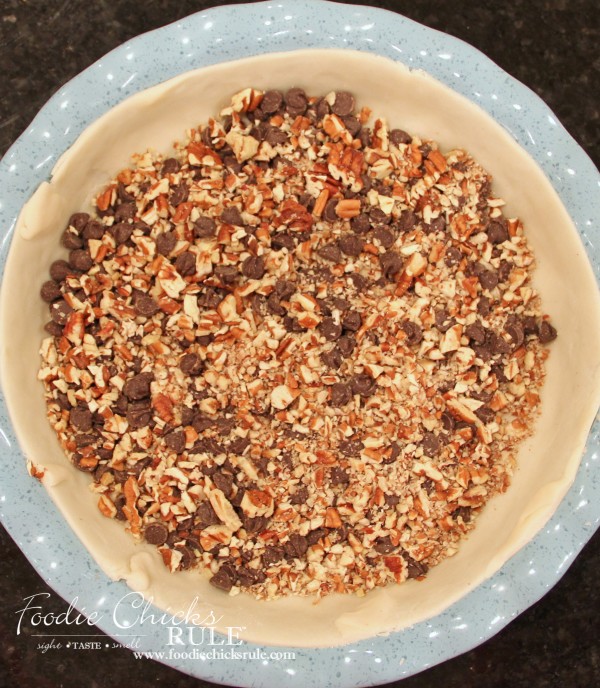 Bourbon Chocolate Pecan Pie - Nuts and Chocolate - #recipe #bourbon #chocolate #pie foodiechicksrule.com