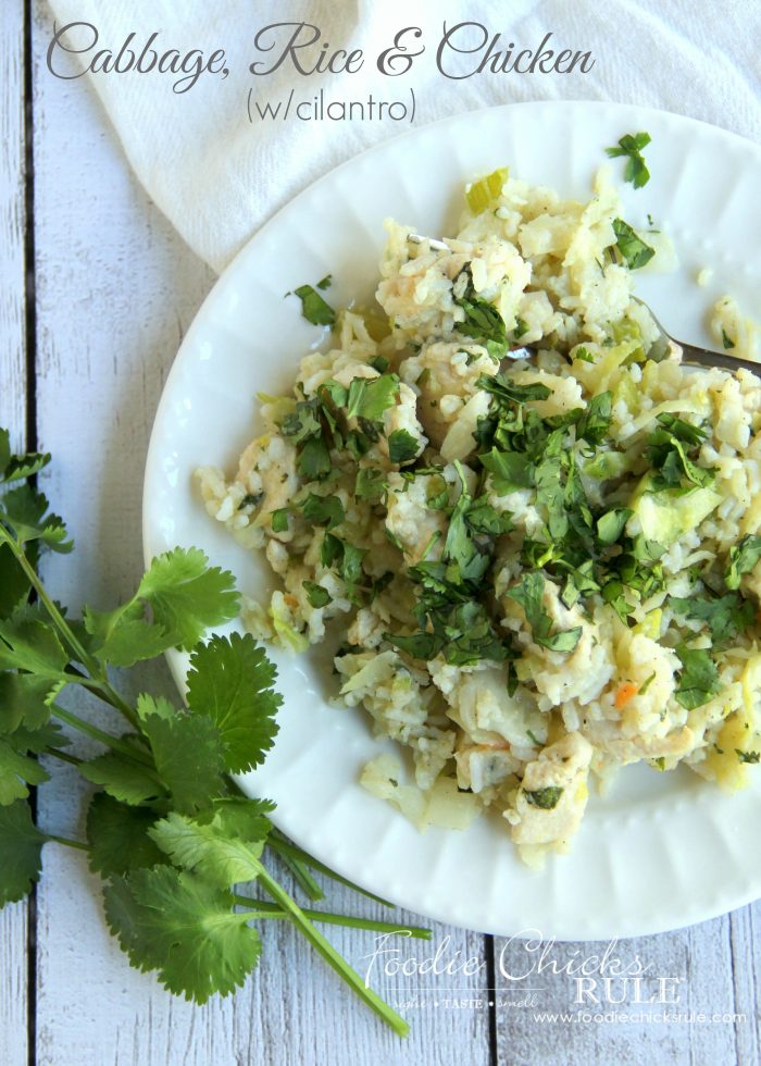 Cabbage, Rice and Chicken (w/cilantro)