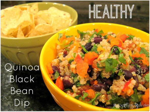 Healthy Quinoa Black Bean Dip - #healthy #quinoa foodiechicksrule.com