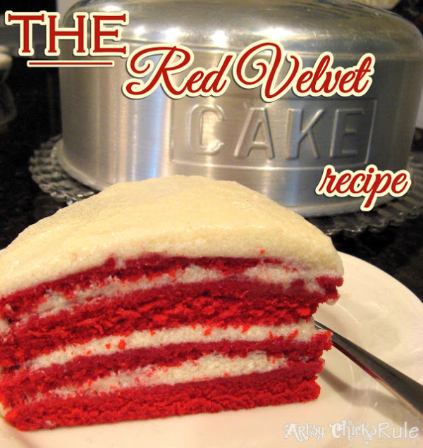 red velvet cake with 4 layers sliced