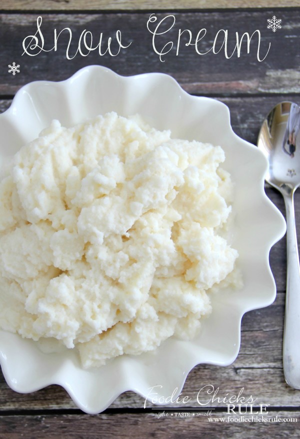 Easy & Delicious SNOW CREAM!! foodiechicksrule.com #snowcream #snowcreamrecipe #bestsnowcream