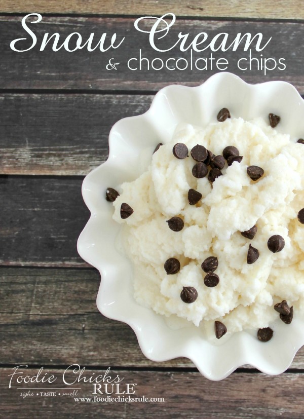 Easy & Delicious SNOW CREAM!! foodiechicksrule.com #snowcream #snowcreamrecipe #bestsnowcream