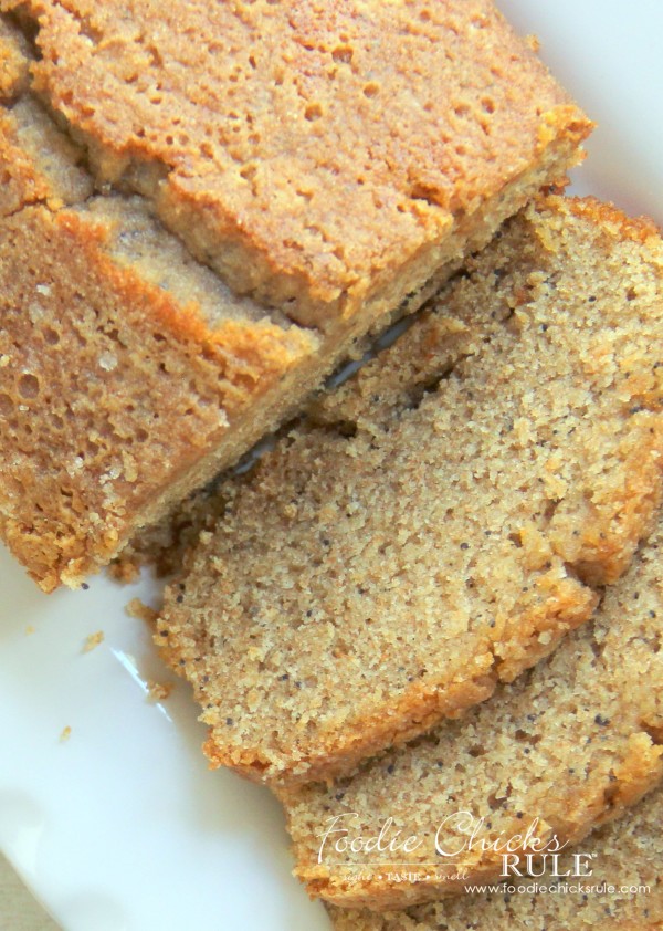 Almond Poppyseed Loaf - Orange Glazed - foodiechicksrule.com #easydessert #almondpoppyseed #orangeglaze