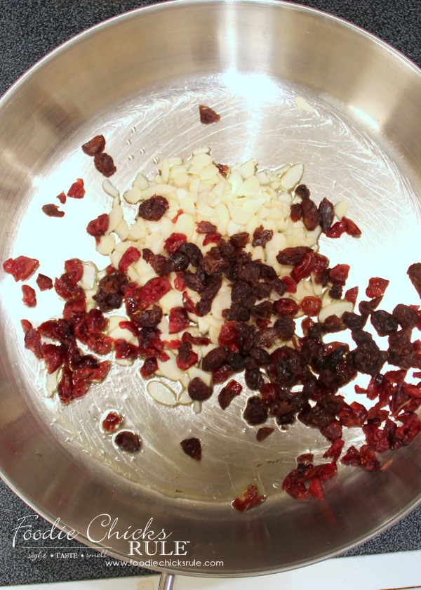 Curried Quinoa with Cranberries, Almonds & Raisins - Saute nuts and fruit first So easy and very healhty! #curried #quinoarecipe foodiechicksrule.com