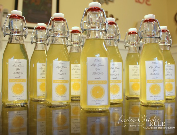 Homemade Limoncello - Easier than you think! - Bottles - #limoncello foodiechicksrule.com