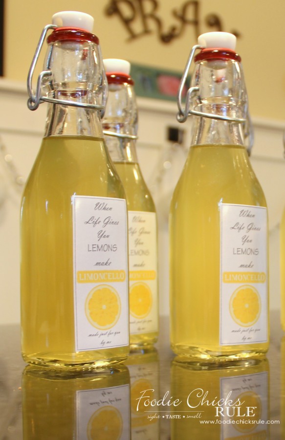 Homemade Limoncello - Easier than you think! - Homemade labels - #limoncello foodiechicksrule.com