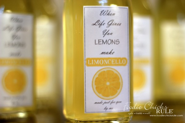 Homemade Limoncello - Easier than you think! - Make your own labels too - #limoncello foodiechicksrule.com