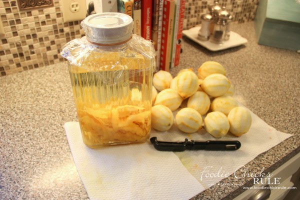 Homemade Limoncello - Easier than you think! - Steep it - #limoncello foodiechicksrule.com