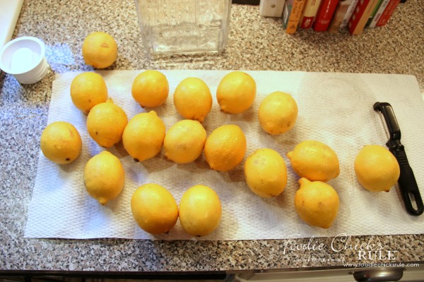 Homemade Limoncello - Easier than you think! - Wash lemons - #limoncello foodiechicksrule.com