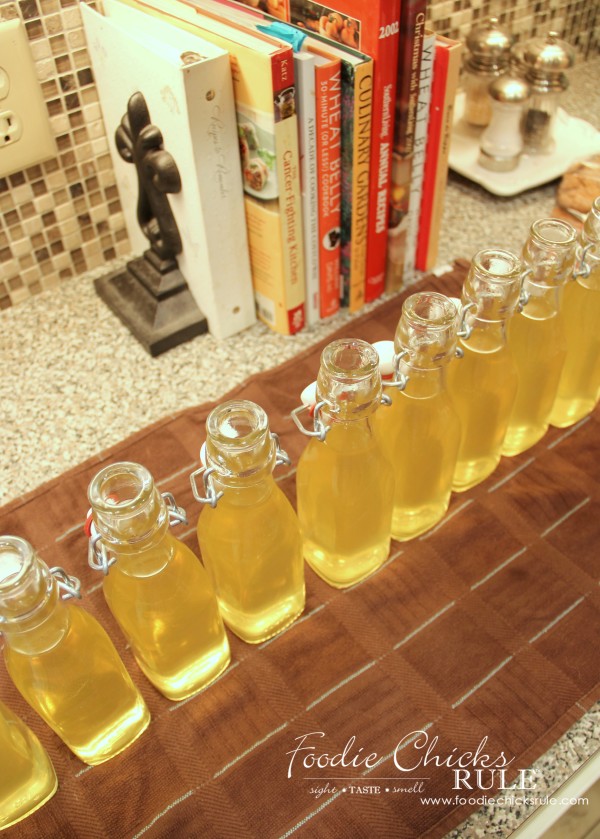 Homemade Limoncello - Easier than you think! - pour it - #limoncello foodiechicksrule.com