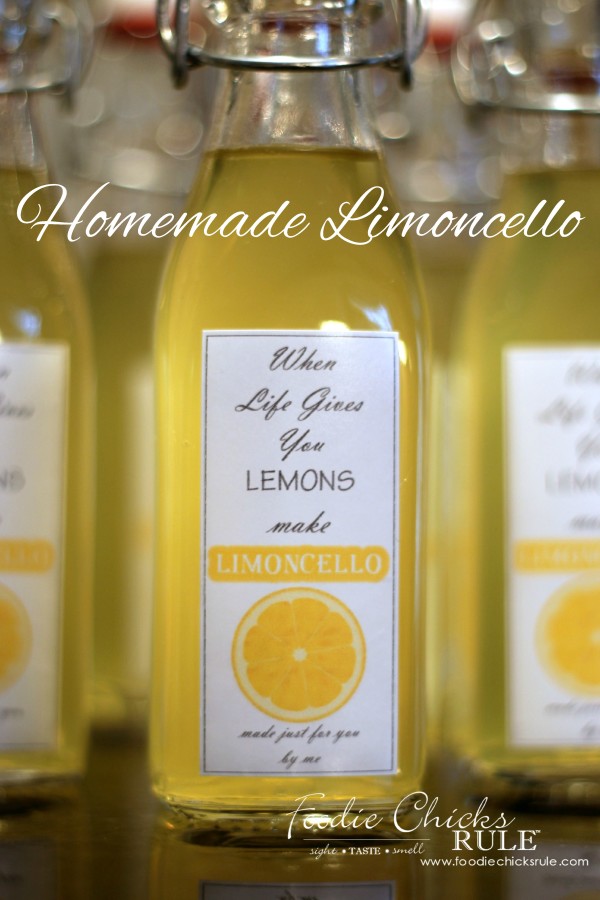 Homemade Limoncello - Make your own it's easier than you think! - #limoncello foodiechicksrule.com