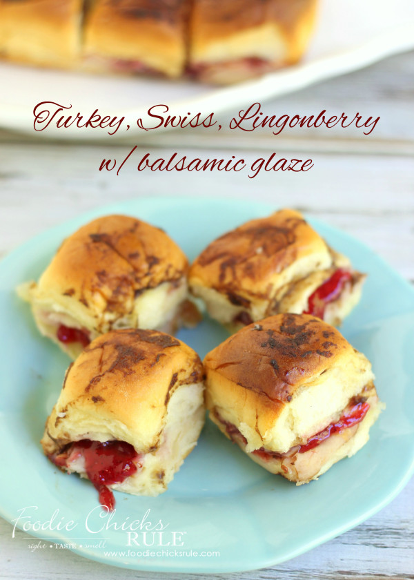 Turkey, Swiss Rolls with Lingonberry & Balsamic Glaze   #balsamic #turkeyswissrecipe #lingonberry foodiechicksrule.com