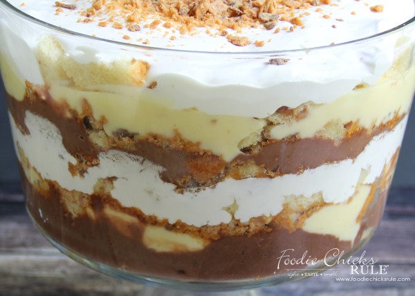 Butterfinger Trifle - So delicious!  #butterfingerdessert #trifle #butterfingertrifle foodiechicksrule.com