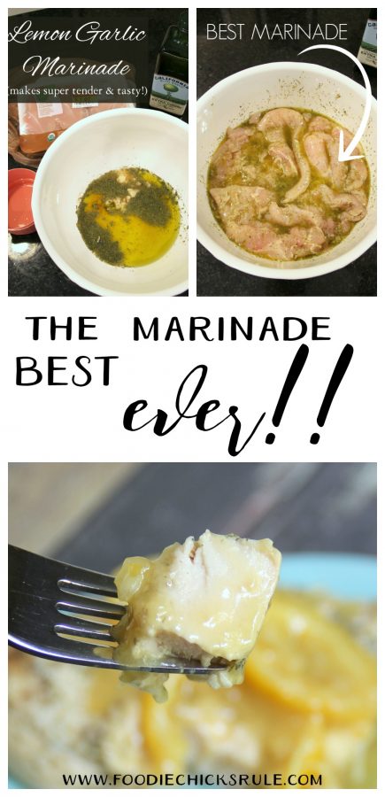 This is the BEST and the EASIEST marinade ever!! Love it! foodiechicksrule.com #lemongarlicmarinade #bestmarinade #marinade 