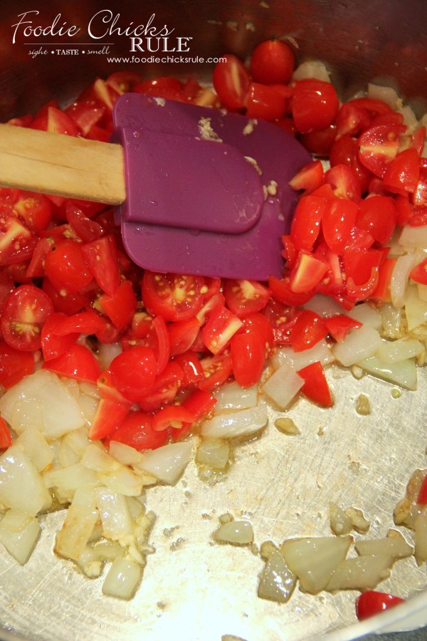 Chicken Taco Soup - Saute Onions Tomatoes Garlic - #recipe #chickensoup #foodiechicksrule