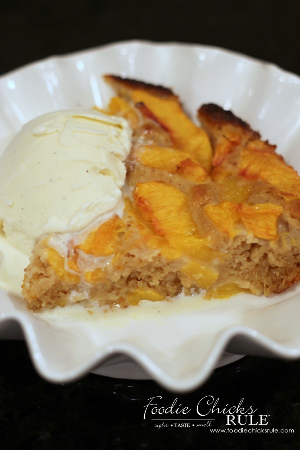 Gluten Free Peach Cobbler - SO Delicious - #peach #cobbler #glutenfree foodiechicksrule