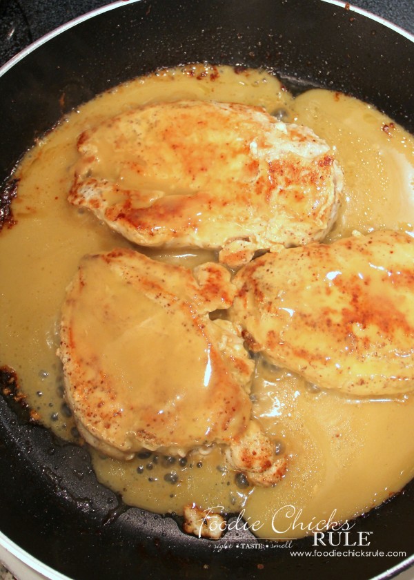 Honey Dijon Chicken with Rice - and mushrooms - Add Sauce to Chicken - foodiechicksrule #easyrecipe #onedish