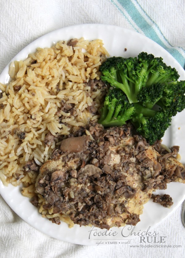 Honey Dijon Chicken with Rice - and mushrooms - ONE Dish! -foodiechicksrule #easyrecipe #onedish