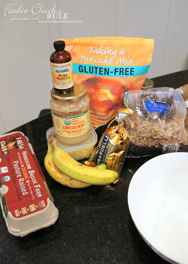Gluten Free Banana Nut Bread - with Chocolate Chips - ingredients needed - foodiechicksrule