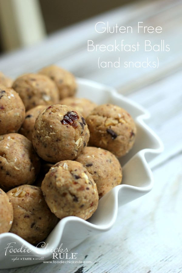 Gluten Free Healthy Breakfast Balls (and snacks) - So good and so easy! #glutenfree foodiechicksrule