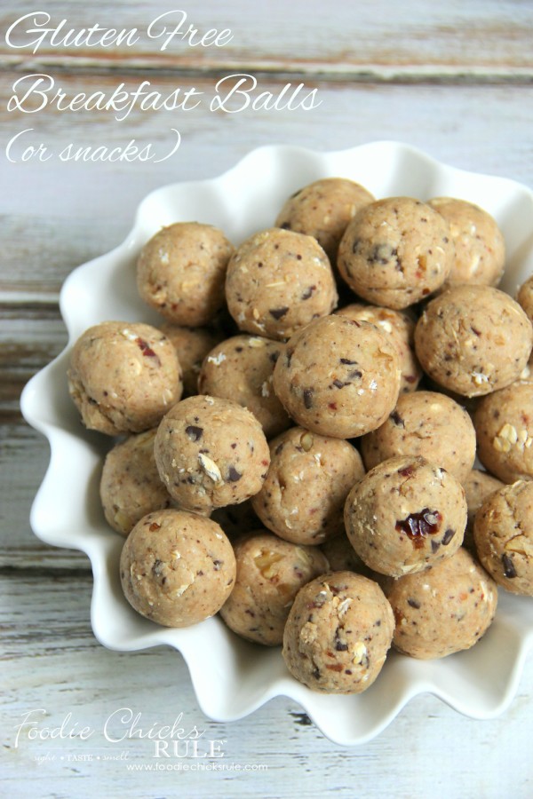 Gluten Free Healthy Breakfast Balls (and snacks) - easy! #glutenfree foodiechicksrule