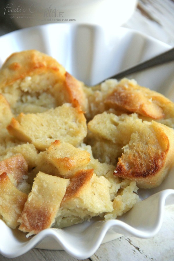Bread Pudding with Brown Sugar Bourbon Sauce - DELICIOUS! - foodiechicksrule #breadpudding #bourbonsauce