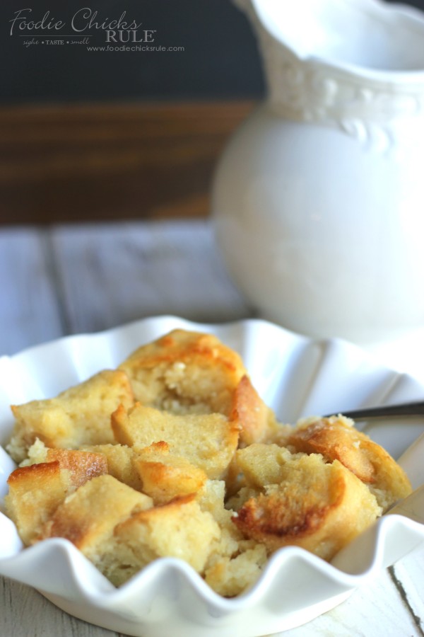 Bread Pudding with Brown Sugar Bourbon Sauce - SO Delicious! - foodiechicksrule #breadpudding #bourbonsauce
