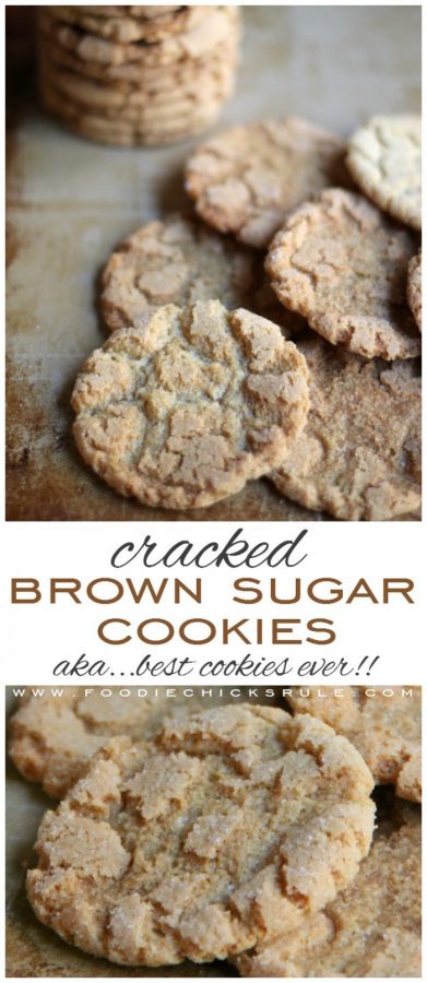 Cracked Brown Sugar Cookies - AKA.... THE best cookie ever!! foodiechicksrule.com #crackedbrownsugar #brownsugarcookies #sugarcookies #cookierecipes