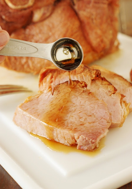 Maple-Crock-Pot-Ham-Drizzled-with-Maple-Syrup - The Kitchen is My Playground