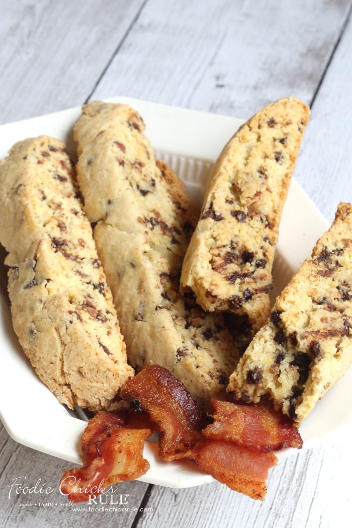 Yummy Chocolate Maple Bacon Biscotti - foodiechicksrule.com