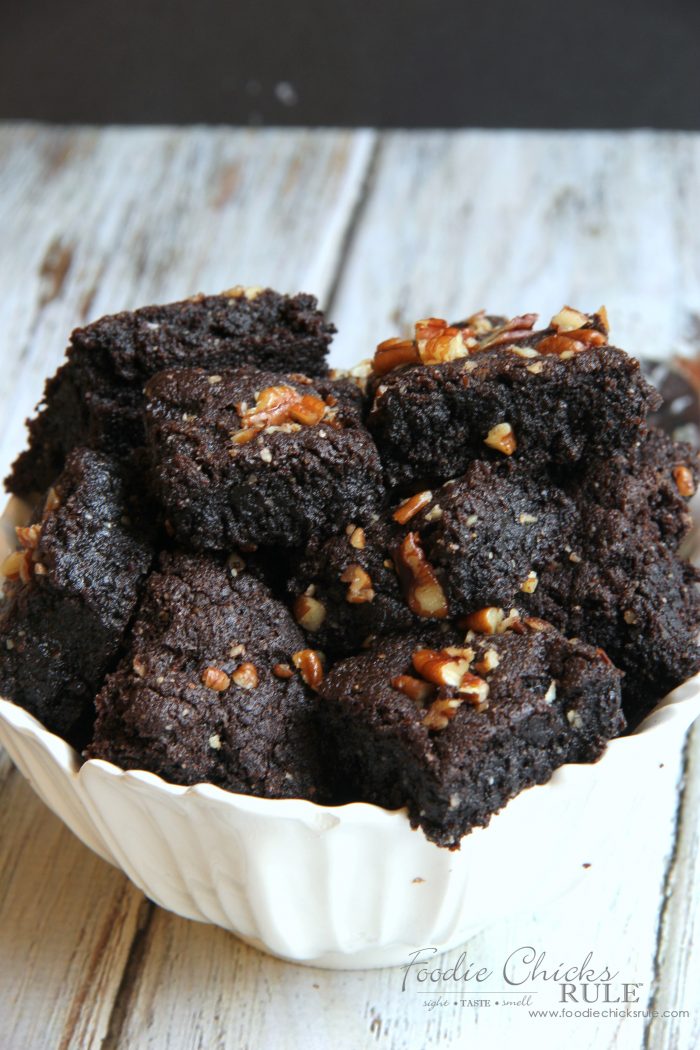 Gluten Free Dark Chococlate Brownies Recipe foodiechicksrule.com