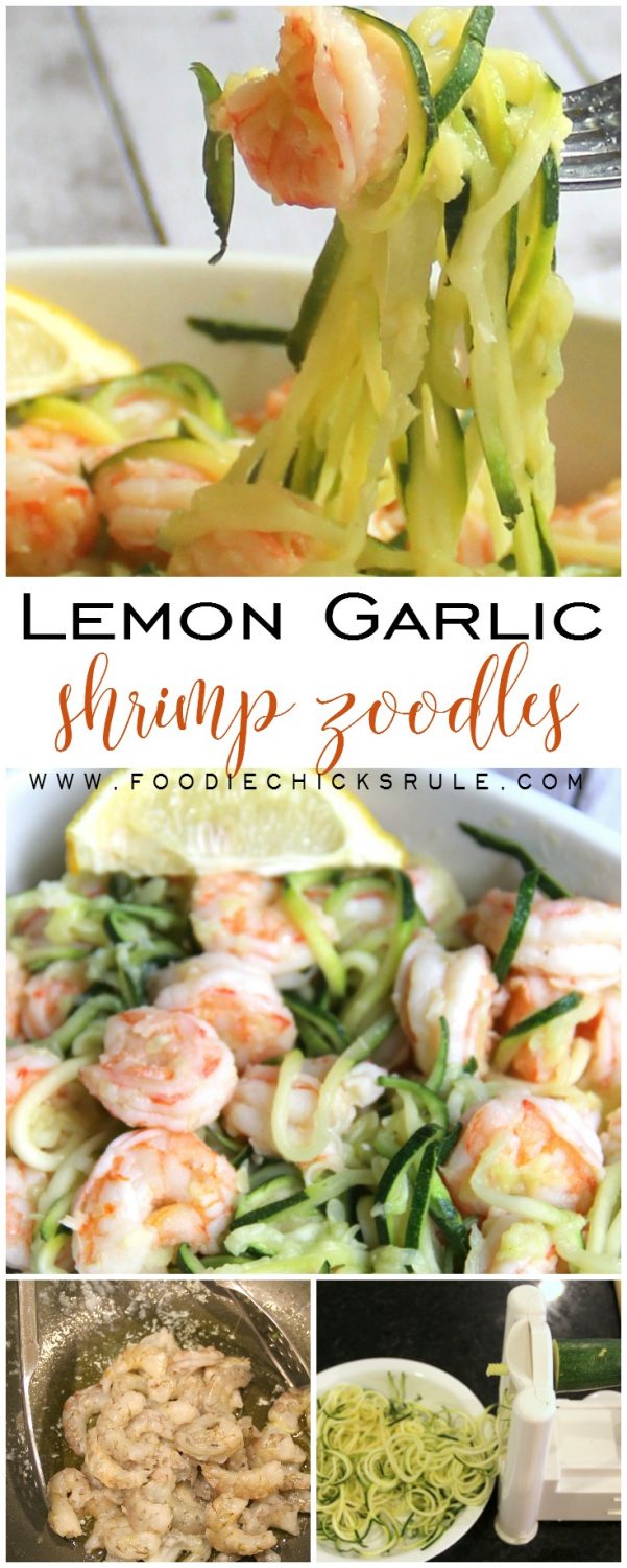 Lemon Garlic Shrimp Zoodles Recipe - Foodie Chicks Rule