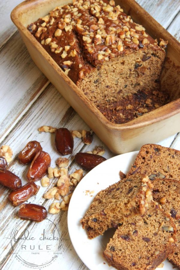 Date Walnut Bread - foodiechicksrule.com #datewalnutbread