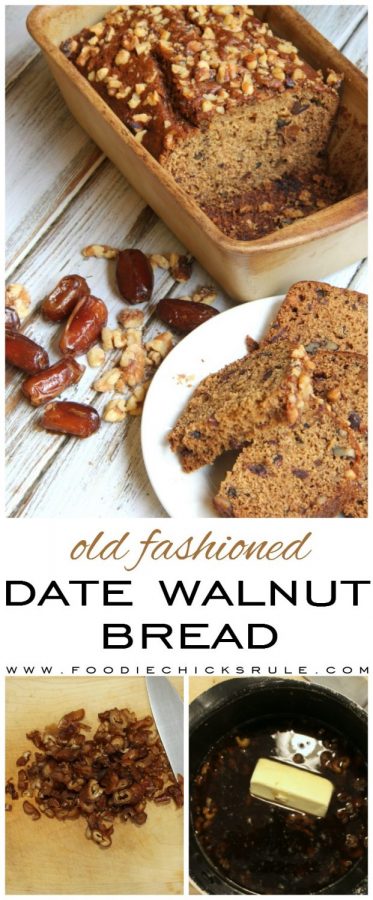 Love this bread!! Old Fashioned Date Walnut Bread foodiechicksrule.com #oldfashioned #datewalnutbread #datebread #easyrecipe