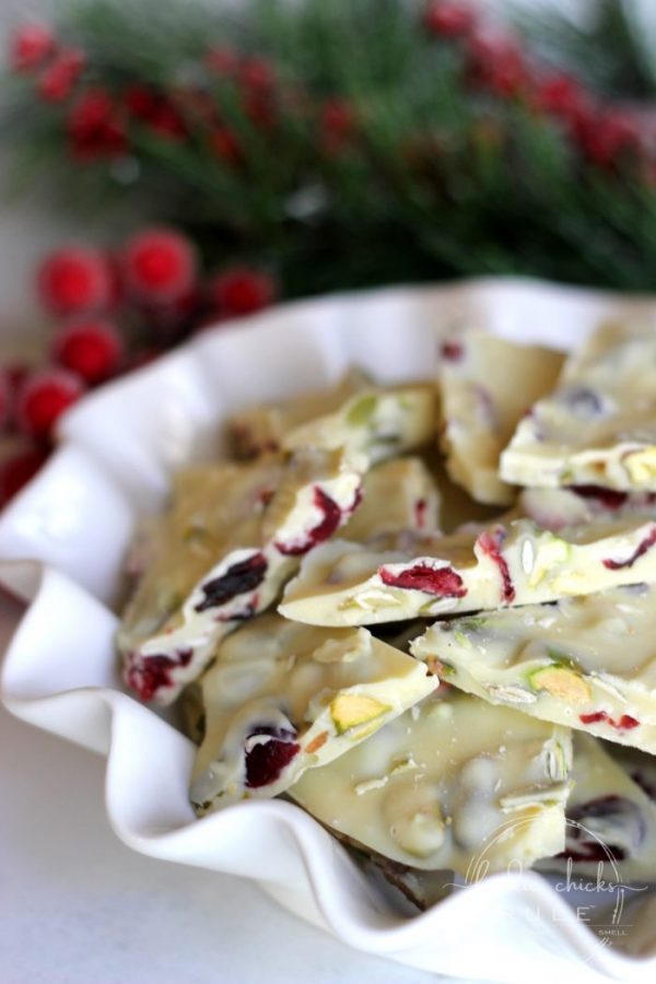 White Chocolate Cranberry & Pistachio Bark - Foodie Chicks Rule