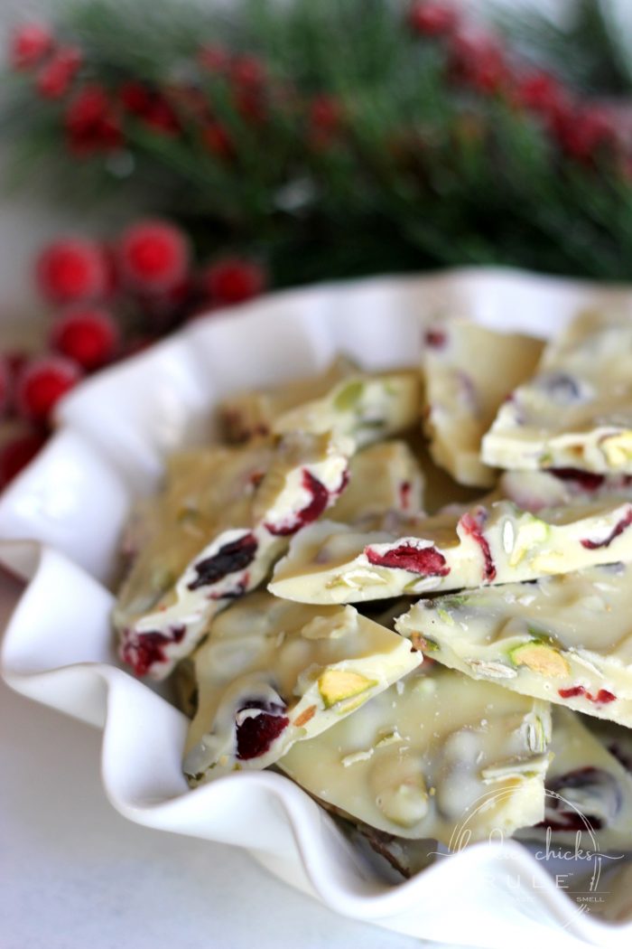 White Chocolate Cranberry & Pistachio Bark