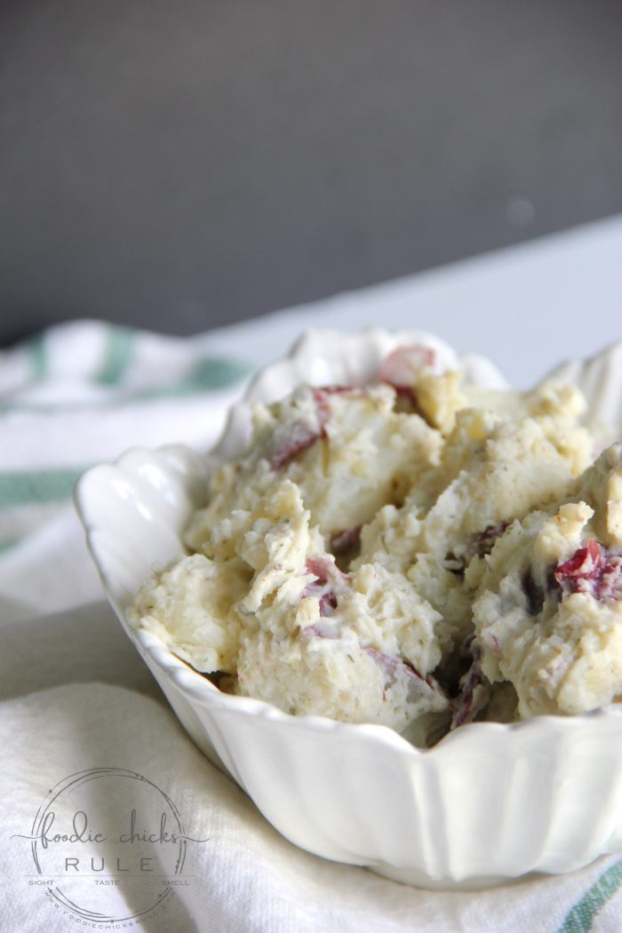 12 Picnic Food Ideas (and inspiration for your next picnic or outing!) POTATO SALAD foodiechicksrule.com #potatosalad #picnicfoods #picnicfoodideas #cookoutrecipes #picnicrecipes #cookoutideas