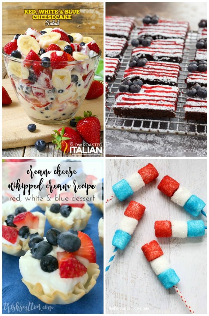 28 Creative PATRIOTIC Food Ideas!!! Perfect for your 4th of July or Memorial Day gatherings! foodiechicksrule.com #4thofjulyrecipes #patrioticrecipes #redwhiteandbluerecipeideas #patrioticfood #summerrecipes #july4threcipes #memorialdayfoodideas #cookoutfoodideas