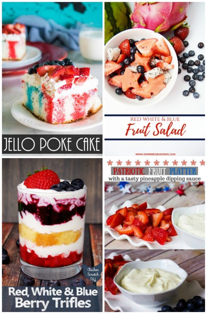 28 Creative PATRIOTIC Food Ideas!!! Perfect for your 4th of July or Memorial Day gatherings! foodiechicksrule.com #4thofjulyrecipes #patrioticrecipes #redwhiteandbluerecipeideas #patrioticfood #summerrecipes #july4threcipes #memorialdayfoodideas #cookoutfoodideas