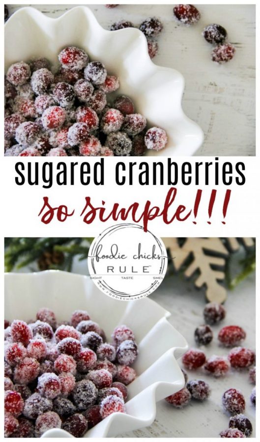 Easy Sugared Cranberries - Just a Taste