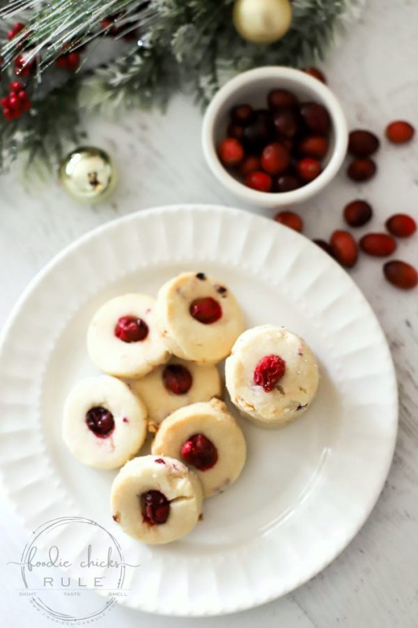 Cranberry Orange Shortbread Cookies...the BEST Holiday Dessert Idea! foodiechicksrule.com #shortbreadcookies #cranberrrydesserts #holidaydesserts #cranberryorangecookies