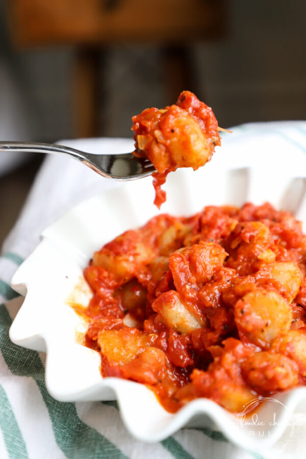 Gluten Free Gnocchi AND Dairy Free Pomodoro Sauce...the best of both worlds! So easy and so good. foodiechicksrule.com #glutenfreerecipes #dairyfreerecipes #glutenfreegnocchi #pomodorosauce